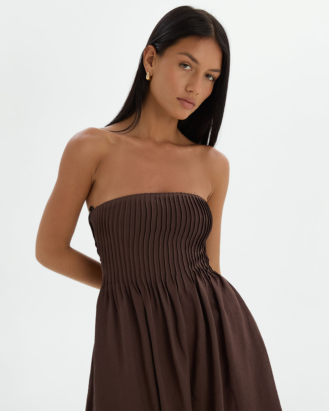 Paula Pleats Mini Dress